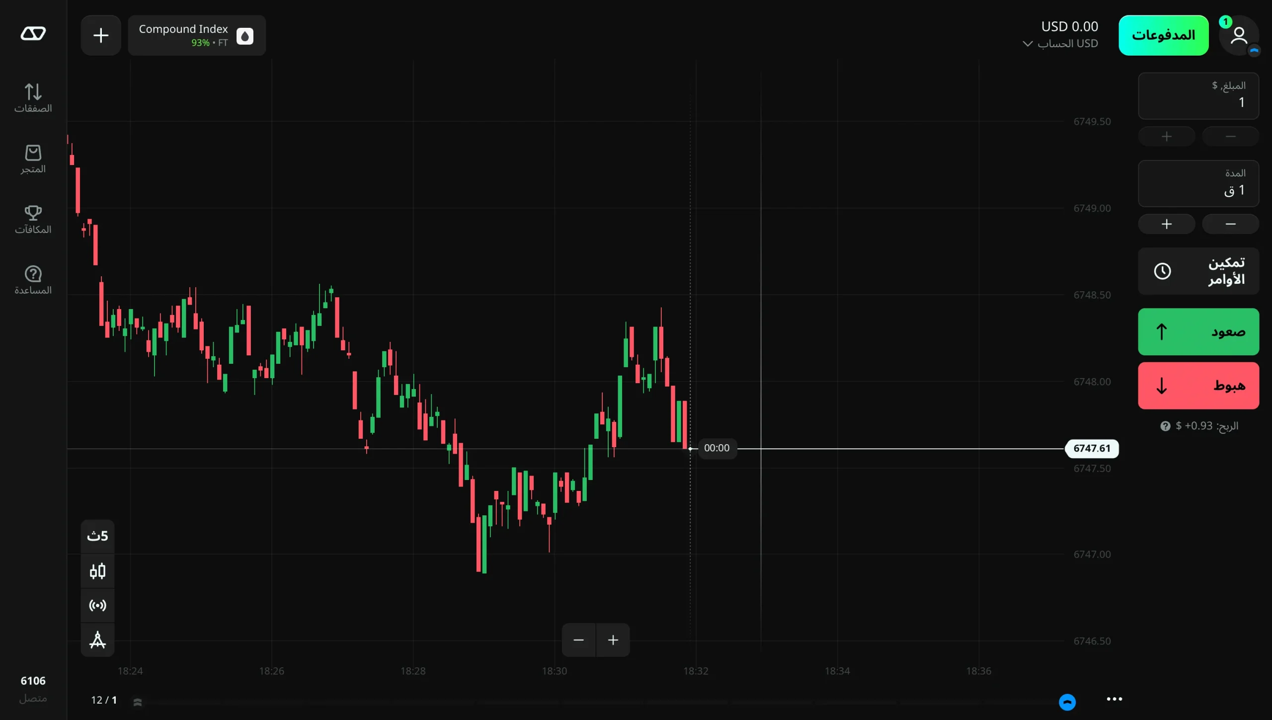 واجهة منصة اوليمب تريد.