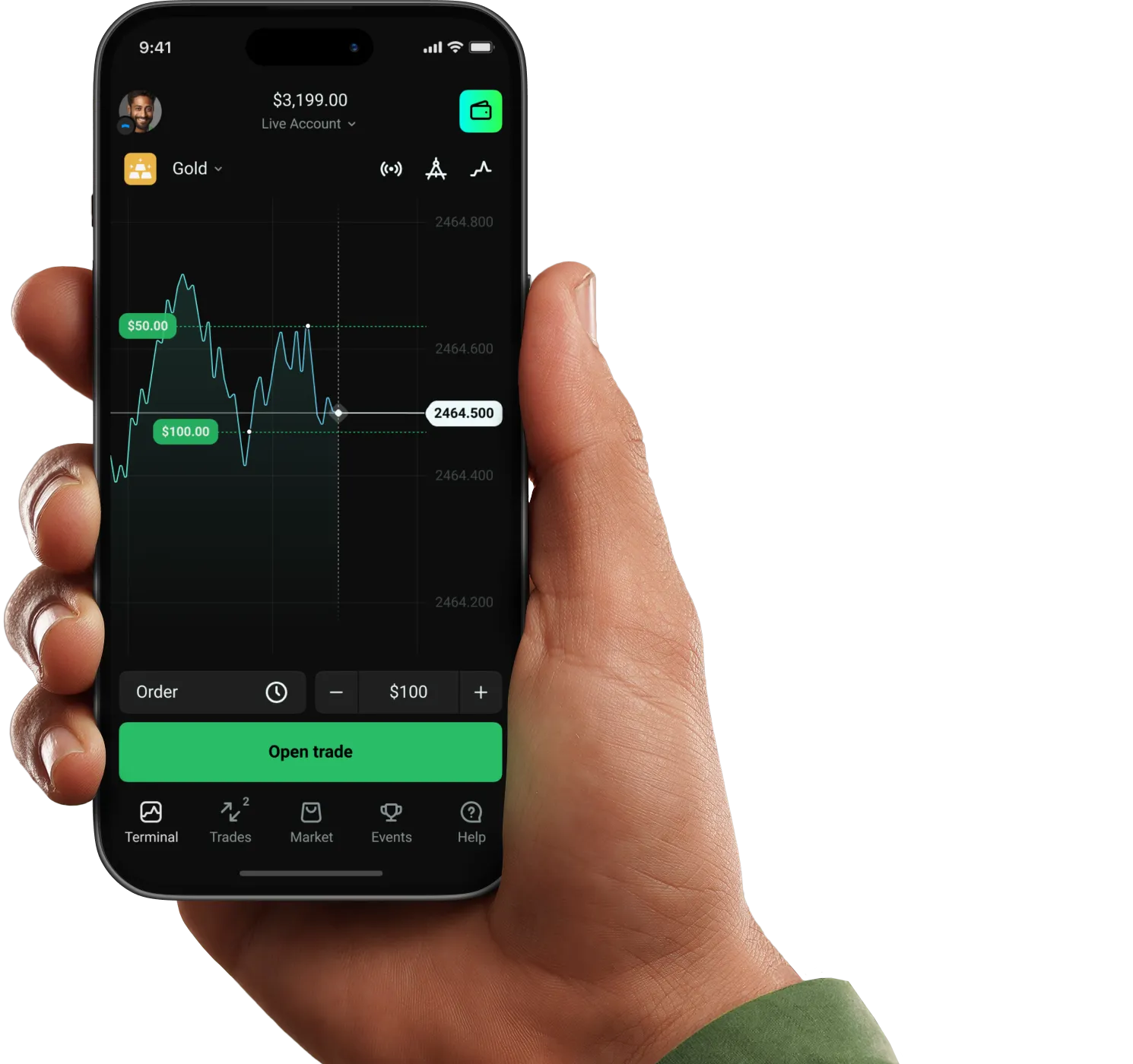 Olymptrade app for iOS  devices.